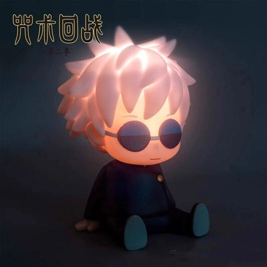 "Anime-themed room with gojo night light"