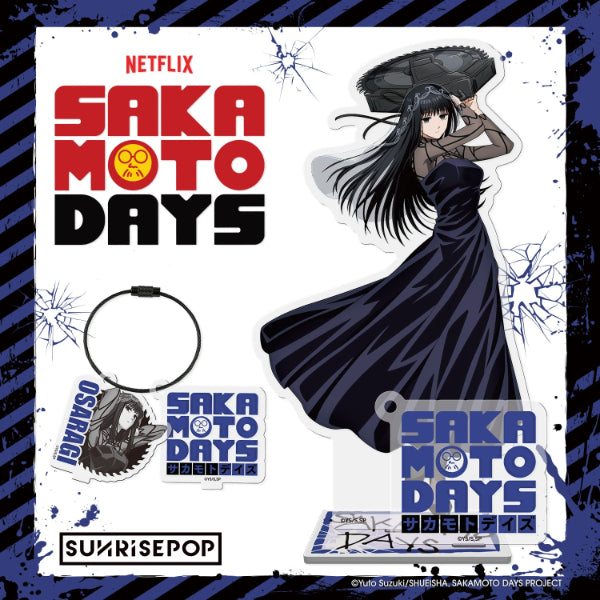"Sakamoto Days clear acrylic stand with Shin and Lu characters"