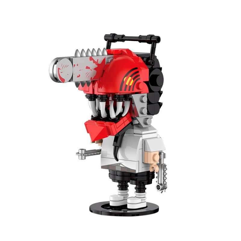 Chainsaw Man Big Head Building Blocks Chainsaw Man Assembled Doll Chainsaw Man Comic Trendy Toy Anime Ornaments