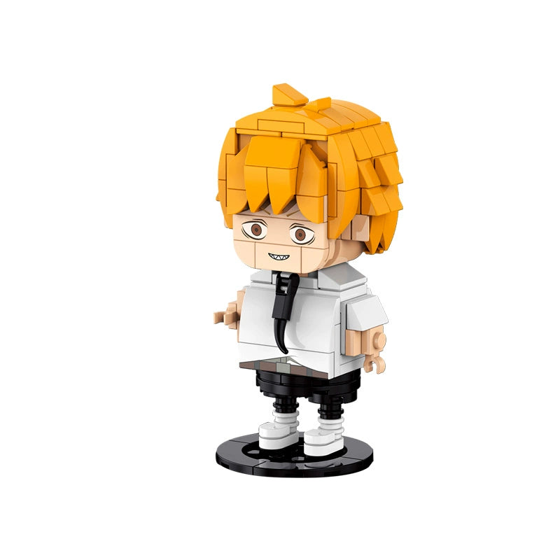 Chainsaw Man Big Head Building Blocks Chainsaw Man Assembled Doll Chainsaw Man Comic Trendy Toy Anime Ornaments