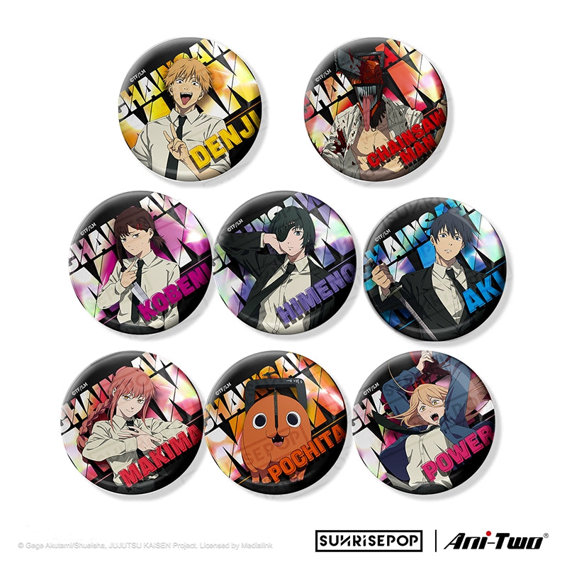 Chainsaw Man Chainsaw Man Pochita Double Flash Glass Broken Baji Badge Anime Peripheral Ornaments