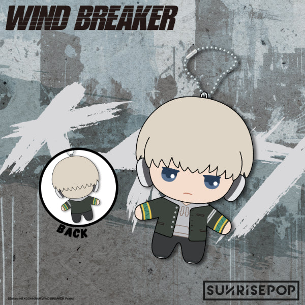 Wind Breaker plush figure series, showing 6 chibi characters in plush material, with a simple white background.