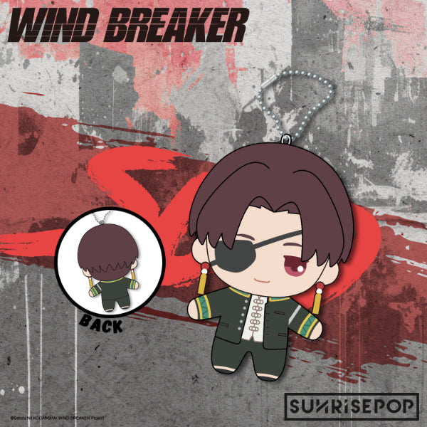 Wind Breaker plush figure series, showing 6 chibi characters in plush material, with a simple white background.