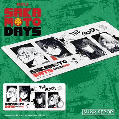 "Official Sakamoto Days anime desk mat from SUNRISEPOP Japan"