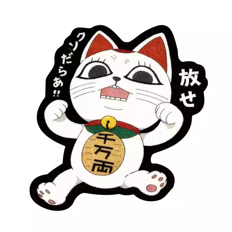 SUNRISEPOP Dandadan Turbo Granny Lucky Cat Anime Floor Mat – Cute Cartoon Home Rug Decor