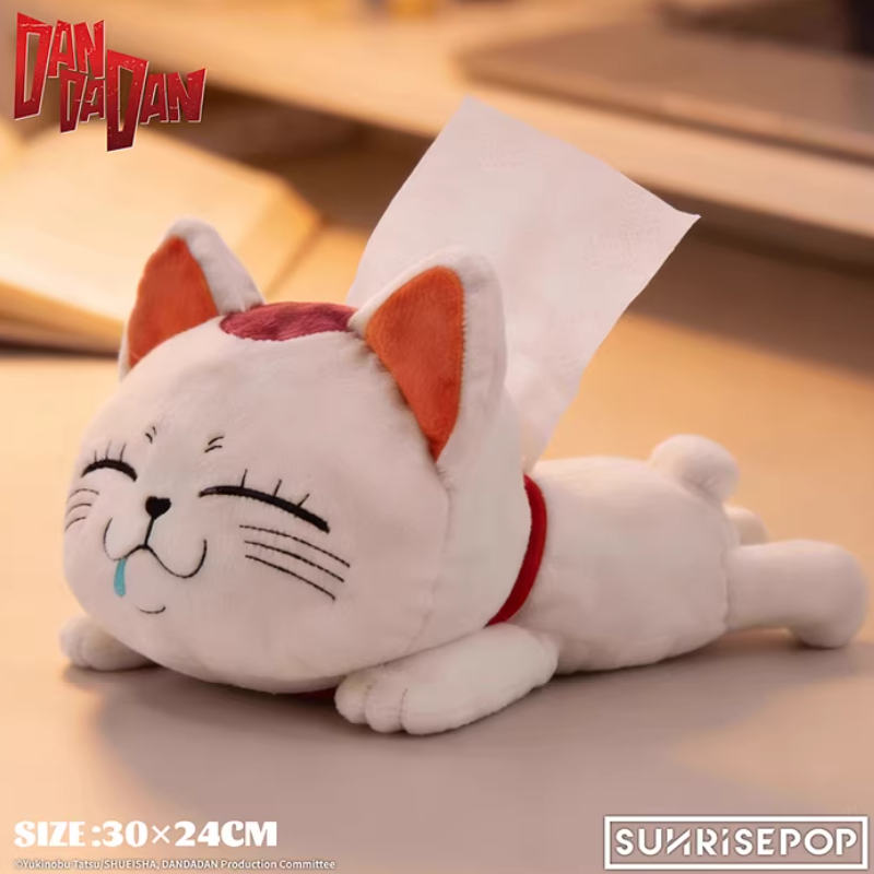 SUNRISEPOP Dandadan Turbo Granny Plush Tissue Box Cover Cute Cat Tissue Holder Soft Home Decor Organizer