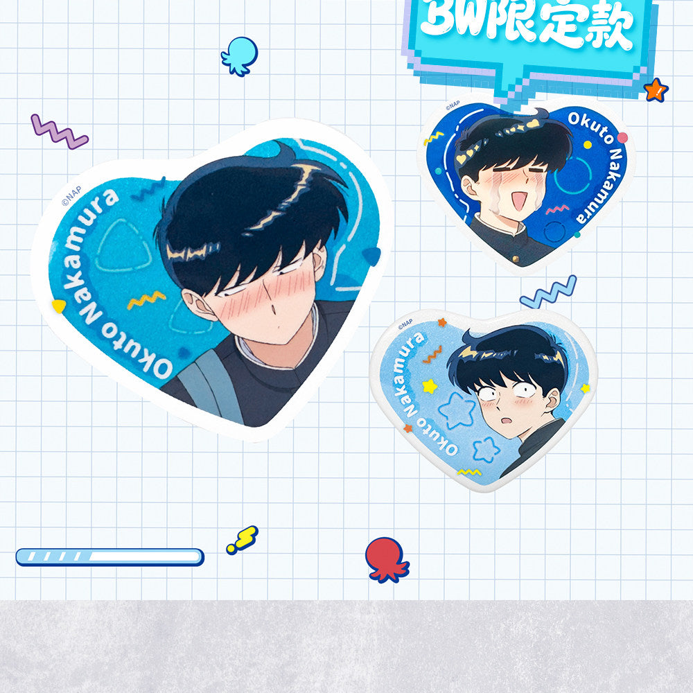 [Pre-order]SUNRISEPOP Go for It, Nakamura-kun Limited Edition Heart Button Pin Badge
