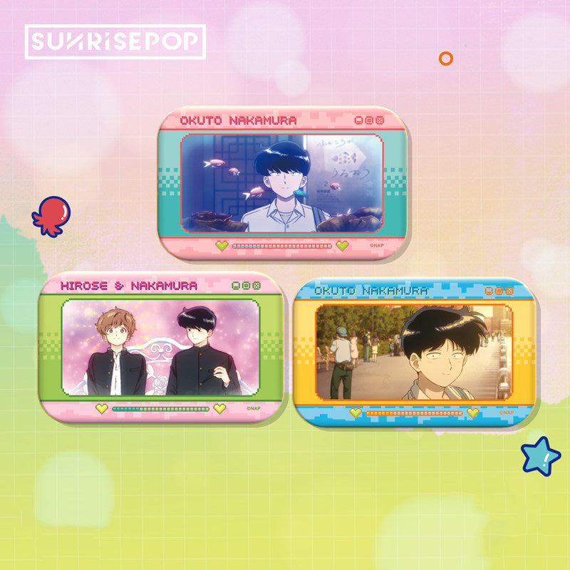 [Pre-order]SUNRISEPOP Go for It, Nakamura-kun Shimmering Heart Shadow Square Button Badge