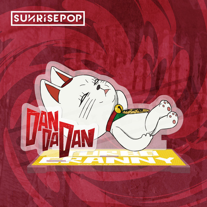 SUNRISEPOP DAN DA DAN Turbo Granny Lucky Cat Chibi Acrylic Stand Desktop Decoration Figure