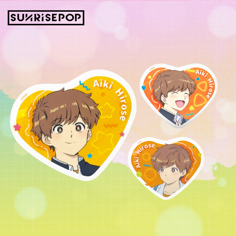 [Pre-order]SUNRISEPOP Go for It, Nakamura-kun Limited Edition Heart Button Pin Badge