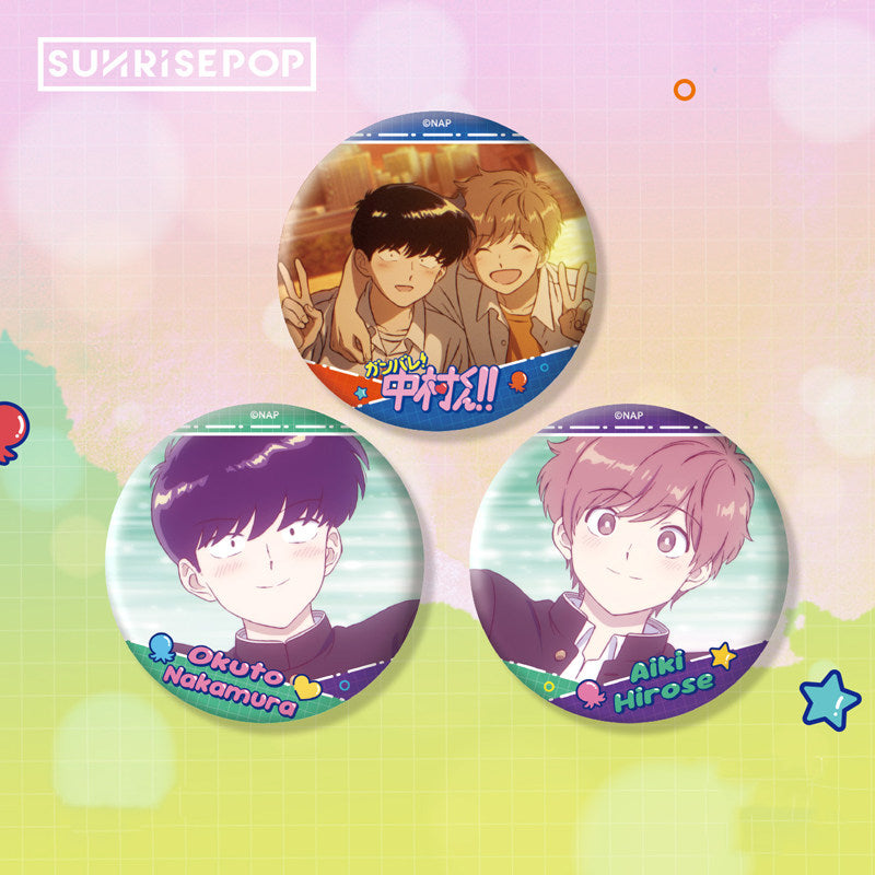 [Pre-order] SUNRISEPOP Go for It, Nakamura-kun Hirose Aki Character Button Pin Badge
