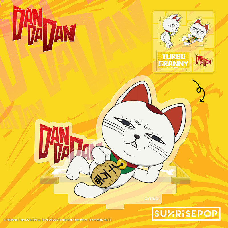 SUNRISEPOP DAN DA DAN Turbo Granny Lucky Cat Chibi Acrylic Stand Desktop Decoration Figure