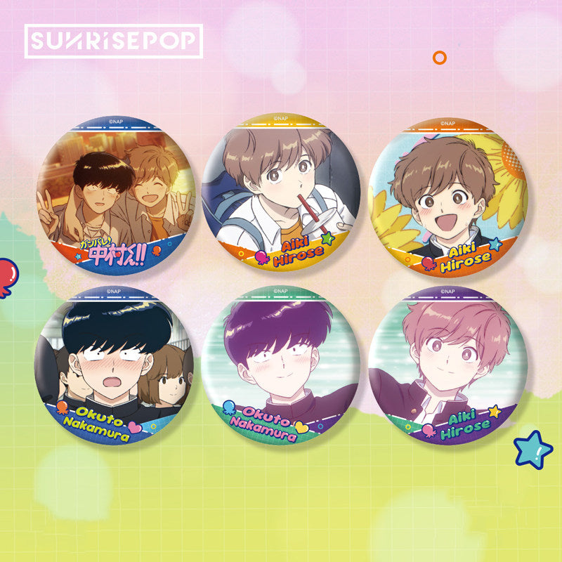 [Pre-order] SUNRISEPOP Go for It, Nakamura-kun Hirose Aki Character Button Pin Badge