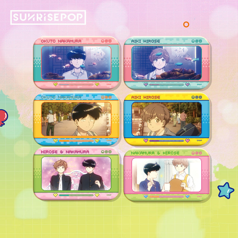 [Pre-order]SUNRISEPOP Go for It, Nakamura-kun Shimmering Heart Shadow Square Button Badge