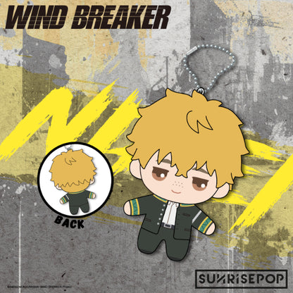 Wind Breaker plush figure series, showing 6 chibi characters in plush material, with a simple white background.