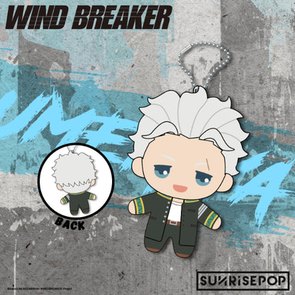 Wind Breaker plush figure series, showing 6 chibi characters in plush material, with a simple white background.